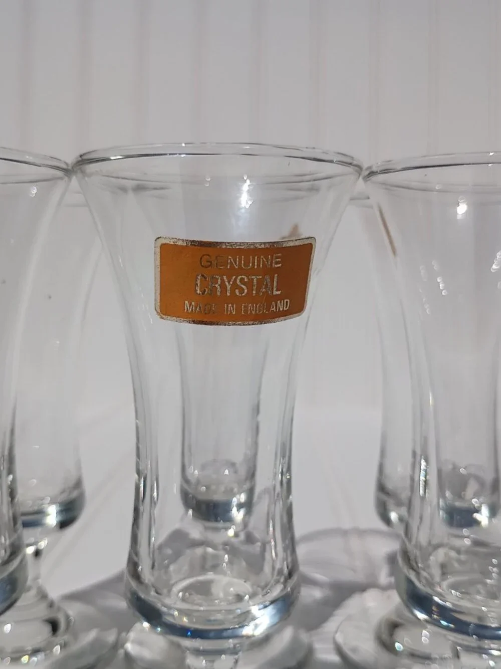 Vintage Genuine Crystal Cordial Glasses Made in England Footed Shot Glass Set